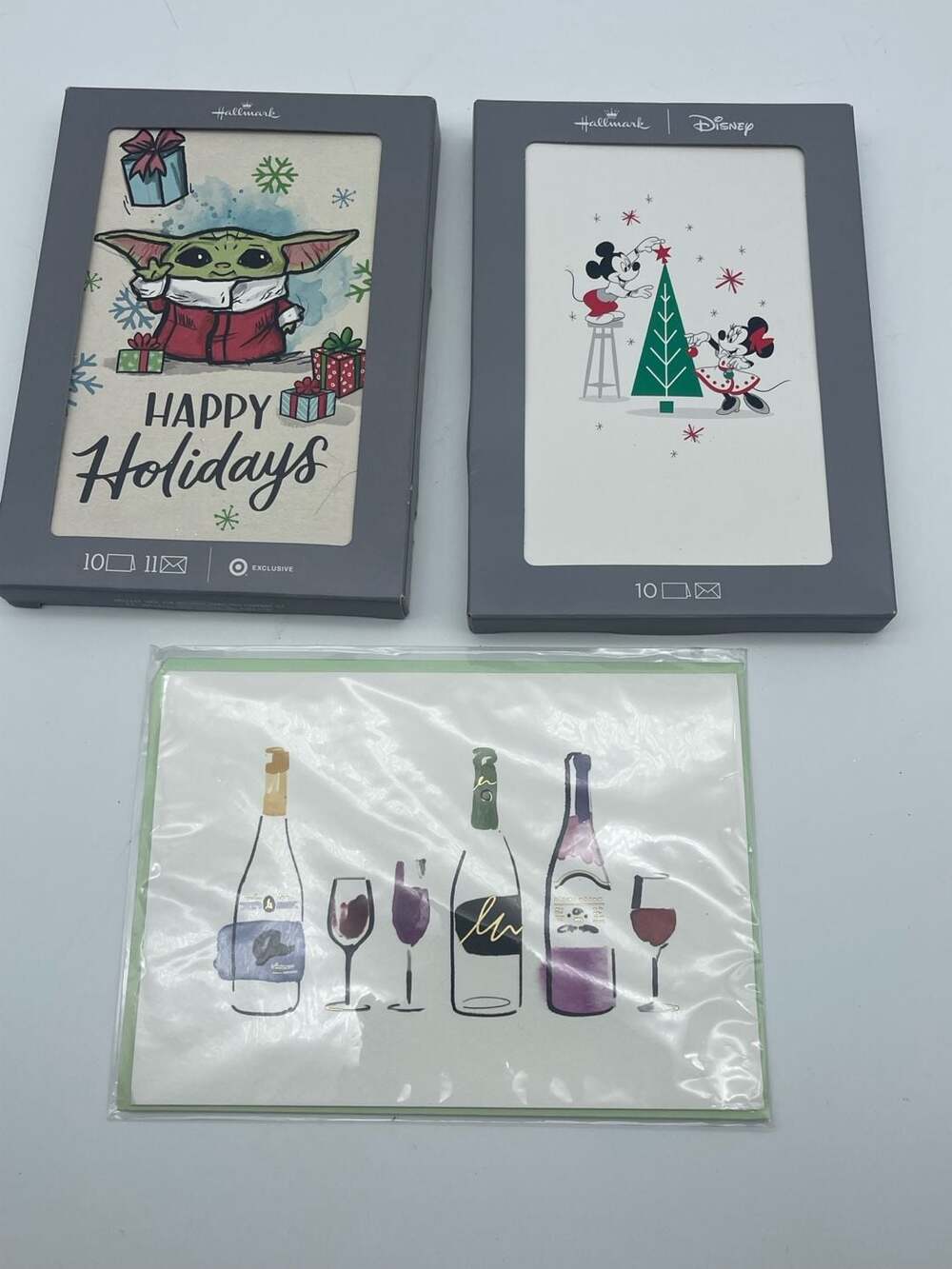 Papyrus Mateja Kovac Wine Bottles Disney Star Wars Christmas Greeting Cards
